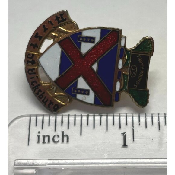 US Army Pin 13th Infantry Regiment First At Vicksburg DI Unit Crest Forty Rounds - Picture 3 of 6